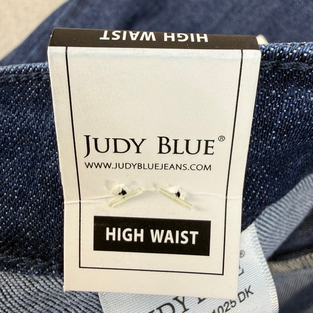 Judy Blue Jeans Women's 5/27 Dark Blue Uptown Funk Patch Pocket Flare NWT - Picture 9 of 15